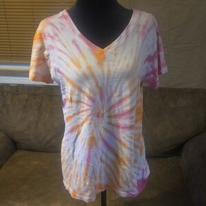 Tie-Dye V-Neck Women’s Top Size XL